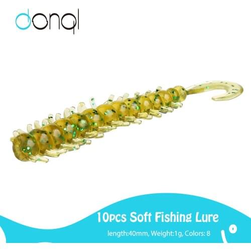 DONQL 10pcs Jig Soft Fishing Lure Wobblers Worm Soft Bait 50mm 1g Artificial Silicone bait Carp Bass Swimbaits Fishing Tackle