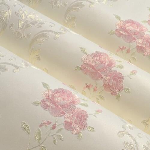 European Style Non-Woven Wallpaper 3D Stereo Relief Damascus Bedroom Living Room Wedding House Backdrop Wall Paper 3D Home Decor