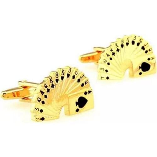 French fashion brand mens shirt cuff Cuff Gold Cufflinks poker entertainment products wholesale and retail