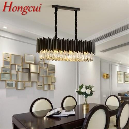 Hongcui Chandelier Lamp Fixtures Luxury Oval Pendant Light Postmodern Home LED for Living Dining Room
