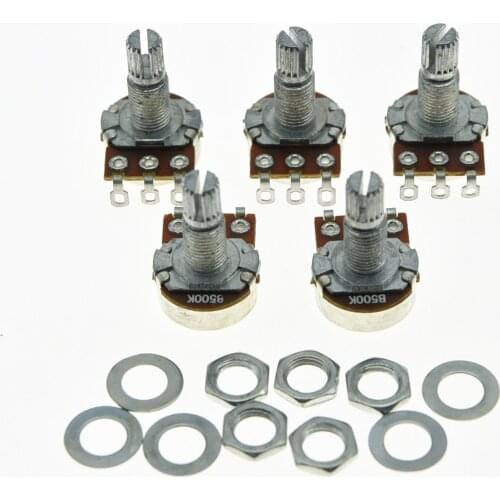 KAISH 5x B500K Linear Electric Guitar Mini Pots Long Split Shaft 500K Potentiometer