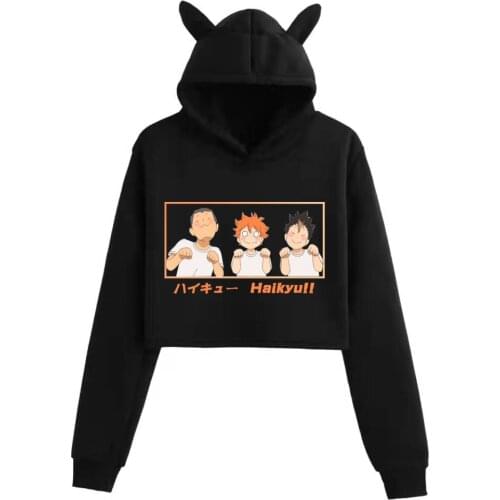 Kawaii Women Haikyuu Hoodies Harajuku Anime Shoyo Hinata Hasashi Kinoshita Ryunosuke Tanaka Fly High Graphic Hip Hop Sweatshirts