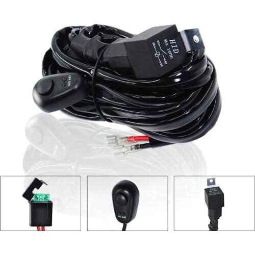 300W Wiring Harness Relay Kit Waterproof Switch ON OFF 12V 1 LED Light Bar Driving Work Fog Light