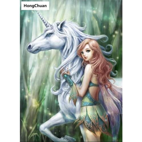 Beauty Horse Cartoon Diamond Painting Cross Embroidery 5D Square/Round Diamond Painting Diamond Mosaic Mural Christmas Gift