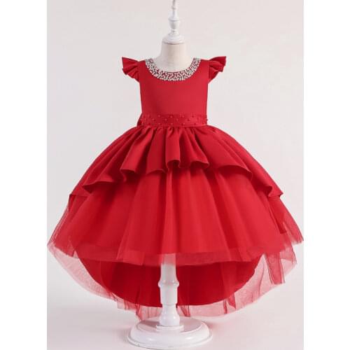 2021 Summer Backless Ball Gown Evening Dress For Girls Princess Girl Kids Children Dresses Sequin Party And Wedding Tutu Dress