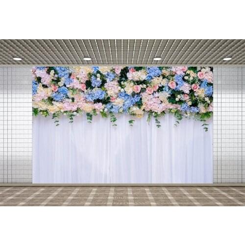 Lyavshi Photographic White Wedding Backdrop Rose Floral Wall Bridal Shower Photo Studio Decoration Props Photography Background
