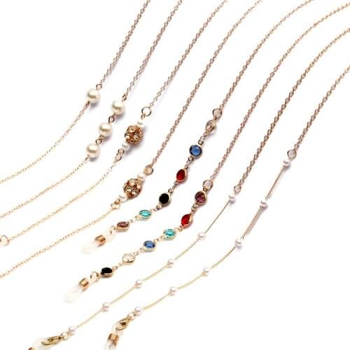Fashion Pearl Glasses Chain Mask Chains For Women Retro Metal Sunglasses Lanyards Eyewear Cord Holder Neck Strap Hanging Rope