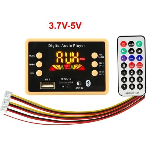 5V Bluetooth 5.0 MP3 Decoder Decoding Board Module Car USB MP3 Player WMA WAV TF Card Slot USB FM Remote Wireless Board Module