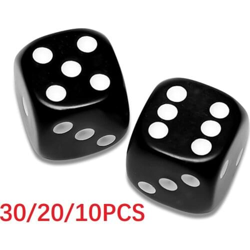 30pc 20PC 10PC12mm Black Dice Set Dices Rolling Plastic Gaming Parties Board Game Six Sided Party Club Bar Entertainment Gaming
