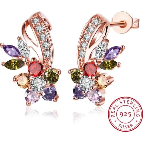NEW earrings Europe Dark blue Crystals from Lekani Earring With Charm for Women Gift Fine jewelry