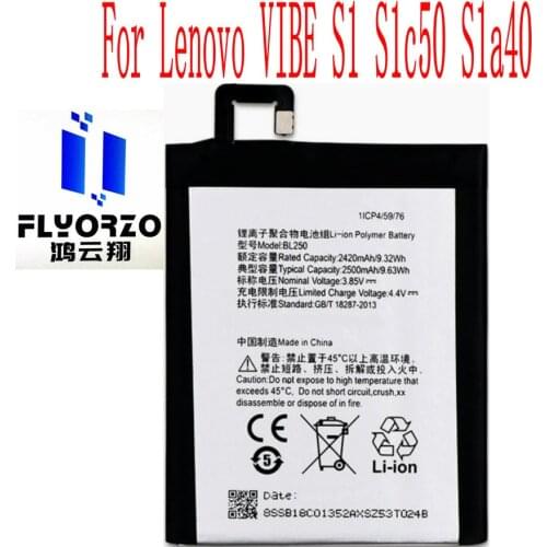Brand New Original 2500mAh Lenovo BL250 Battery For Lenovo VIBE S1 S1c50 S1a40 Mobile Phone