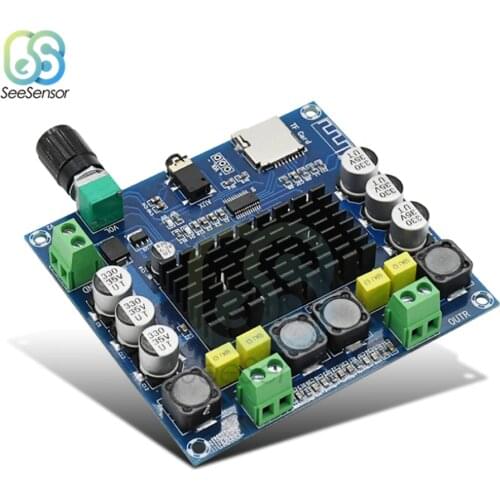 XH-A104 Bluetooth 4.1 TPA3116 Digital Amplifier Board 2x50W Stereo Audio AMP Module Support TF Card AUX DC12-24V