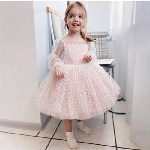 Girl 4-10 Years Birthday Dress Baby Girls Dress Fall Kids Christmas dress for Children Autumn Clothes Pink 2021 Party Clothing