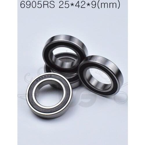6905RS 25*42*9(mm) 10pieces bearings ABEC-5 6905 chrome steel bearing Rubber sealed bearing Thin wall bearing