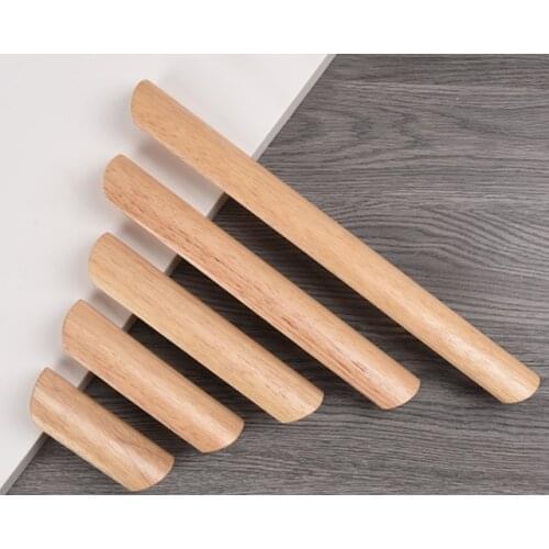 1PCS Natural Wood Handles and Knobs Cabinet Drawer Wardrobe Door Closet Pulls Furniture Hardware