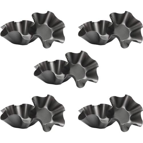 Tortilla Pan Set - 10Pcs Non-Stick Carbon Steel Taco Salad Bowl Makers Tortilla Shell Pans (Black)
