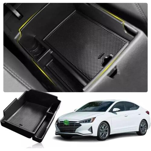Car Armrest Storage Box for Hyundai Elantra 2019 2020 Central Control Storage Box Auto Interior Accessories Black