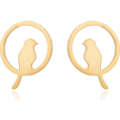 Jisensp Vintage Earrings Fashion Designer Bird Earings Alloy Lovely Boho Earrings for Women Brincos de gota feminino E204