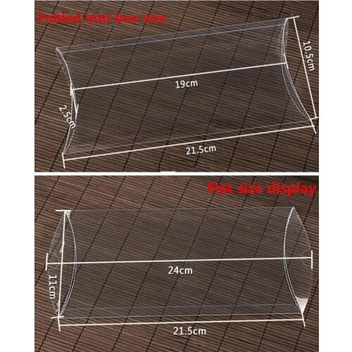 10pcs/lot-2.5*11*21.5cm Clear PVC Pillow Box Wedding Favor Bridal Candy Gift packaging Boxes Party Supplies souvenir Boxes