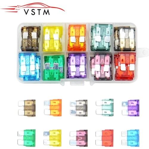 100PCS Car Fuses 2A 3A 5A 7.5A 10A 15A 20A 25A 30A 35A with Box Clip Assortment Auto Blade Type Fuse Set Truck Auto Fuse Set