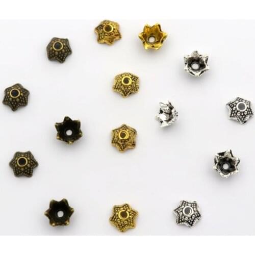 100Pcs 7.5X4mm Bowl Flower Loose Sparer End Bead Caps for Jewelry Making Finding Diy Beadworks Accessories Component Wholesale