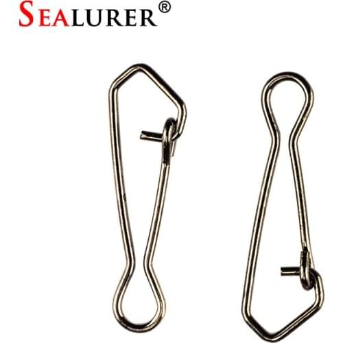 20pcs Stainless Steel Fishing swivels Hooked Snaps 2#4#6# Tested 26-57kg Swivel Rolling Snap Fishing Tackle