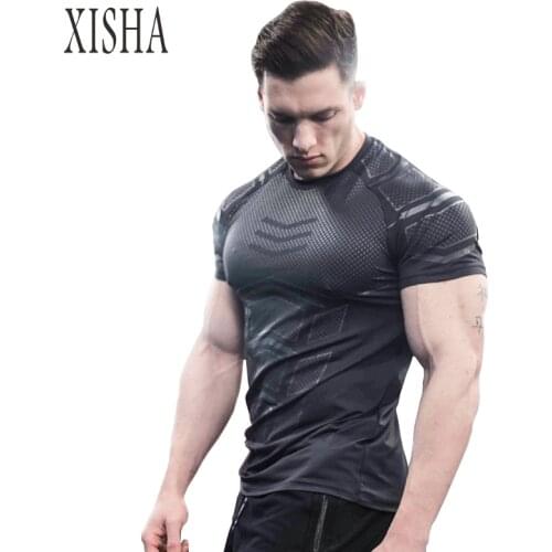2020 New Sport Shirt GYM T Shirt Men Rashgard Running Tshirt Quick Dry Fitness T-Shirt GYMS Workout Sport Tops Training Tshirt