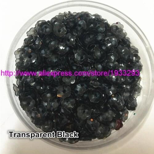 3000pcs (50g) 6mm Plum Blossom Transparent Black Cup Loose Sequin Paillette Sewing,Wedding Craft,Kids DIY Garment Accessorie