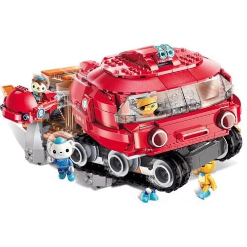 ENLIGHTEN 3707 395pcs Octopus Horseshoe Crab Octonauts Cartoon Enlighten Model Building Kits Blocks Bricks Toys For Children