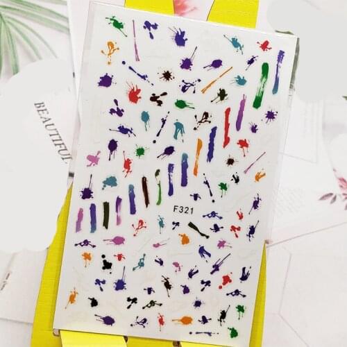 3D Nail Sticker Painting Coating Designs Nail Art Decorations Stickers Foil Decals Wraps Manicure Accessories Nails Decoraciones