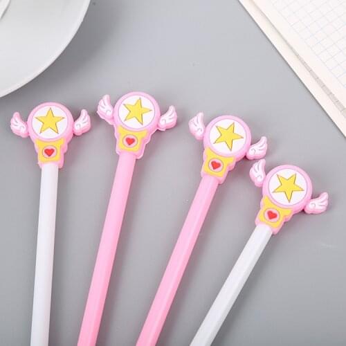 40 pcs Creative Stationery Fairy Magic Wand Neutral Pen Cute Student Cartoon Angel Water-based Signature Pen Kawaii School