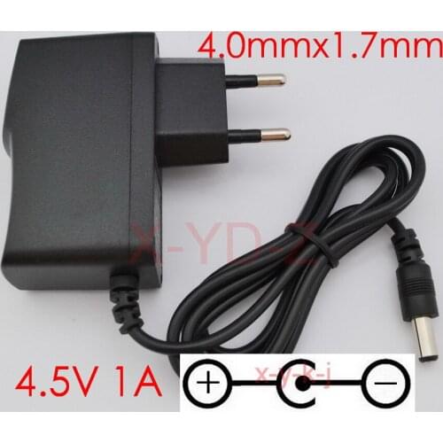 50PCS High quality AC/DC 4.5V 1A Switching Power Supply adapter Reverse Polarity Negative Inside EU plug 4.0mm x 1.7mm