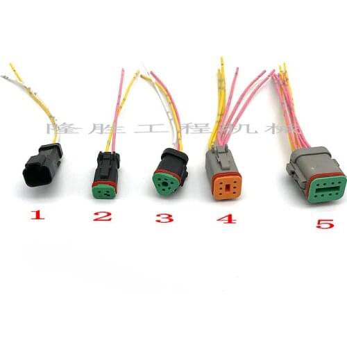 Free shipping for Excavator E312/320/330/360B/C/D solenoid valve sensor plug throttle motor plug digger parts