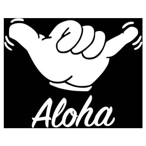 Black/Sliver Aloha Shaka Vinyl Sticker Car Decal Rear Windshield Rood Decor Removable Waterproof S1176