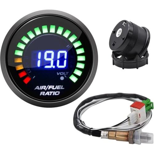 Smoke Face Auto AFR Racing Gauge 52MM Air Fuel Ratio 20:1-10:1 Narrowband O2 Oxygen Sensor Car Gauge for 12V Car 0258006028