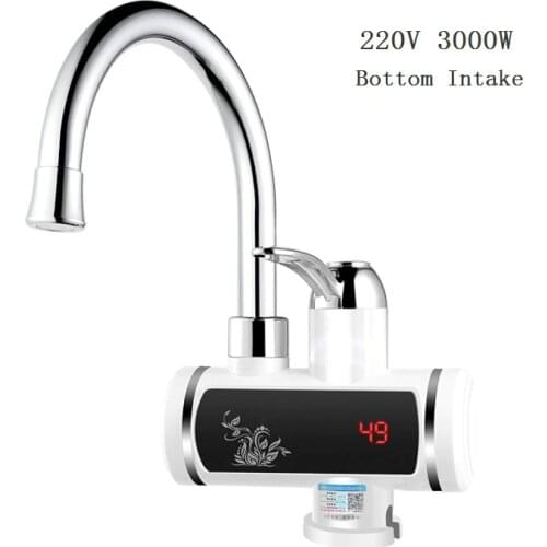 DMWD Electric Water Heater 220V Electric Faucet Kitchen Instant Hot Water Heater Digital Display Bottom/Lateral Intake Type