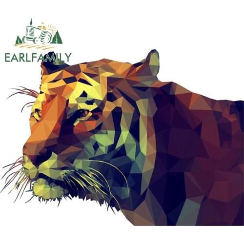 EARLFAMILY 13cm x 9.6cm For Tiger Cartoon Funny Car Stickers Waterproof Auto Bumper Decal Creative Windows Car Door Protector