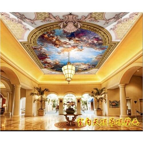 Custom photo wallpaper 3d ceiling murals wallpaper Hd European ceiling mural character series 3d wallpaper for living room decor