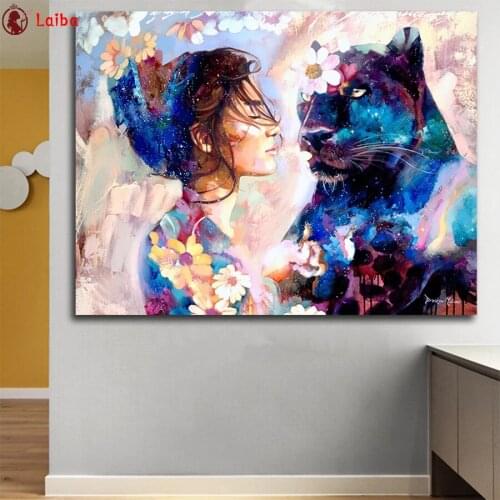 Full drill square Crystal Paintings Abstract watercolor art, woman, animal Diamond Embroidery Full round Diy diamond painting