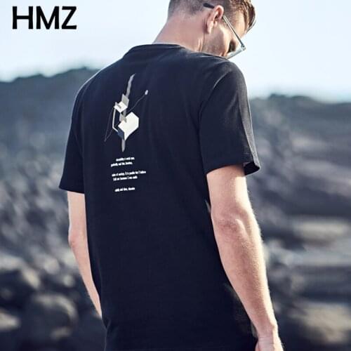 HMZ Summer Cool Mens T-shirt 100% Cotton O-neck Half Sleeved Tshirt Geometric Designs Print Tshirt L-4XL Tshirt Streetwear Males