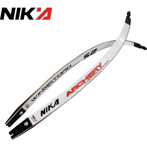 NIKA S2 Archery Bow Limbs Archery Take Down ILF Recurve Bow Limbs Draw Weight 12-42lbs Overall 68"