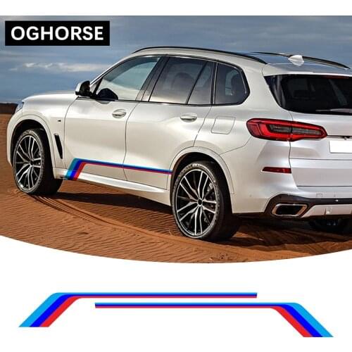 2 Pcs Car Door Side Stripes Skirt Sticker Decal For BMW X3 E83 F25 G01 X4 F26 G02 X5 M E70 F15 F85 X6 F16 F86 X7 G07 Accessories
