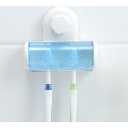 Plastic Dust proof Toothbrush Holder Transparent Blue Bathroom Organiser Kitchen for Adults and Children