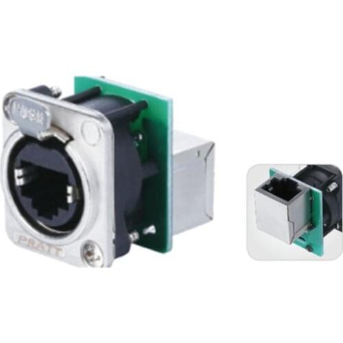 10Pcs/Lot NE8FDP-R EtherCON Chassis Connectors Ethercon RJ45 Feedthru D-Series Panel Mount Jack Chassis Panel Mount Connector