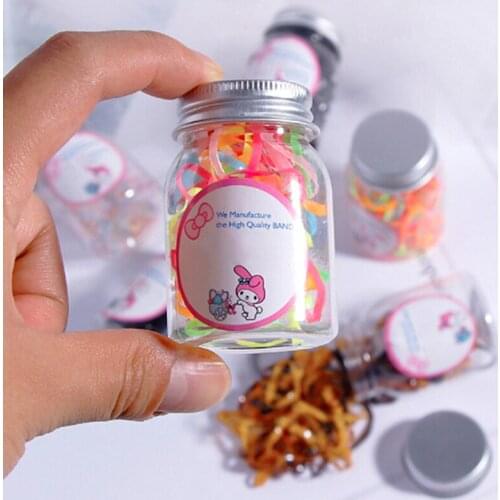 100/200 pcs Disposable Rubber Hair Bands Canned Childrens Color Fashion Elastic Hair Band Ring Scrunchie Rope Hair Accessories