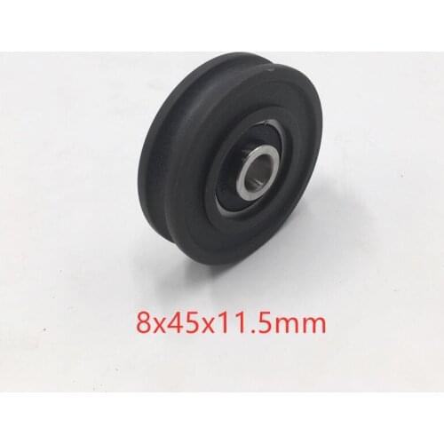 1pcs 8x45x11.5mm Low noise high loading 628RS U Groove roller wheel for sliding door nonstandard bearing u type guide pulley