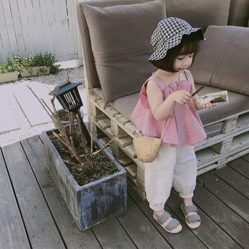 Princess Girls Strap Shirt 2018 New Summer Baby Girl Clothes Korean Childrens Solid Color Shirt Tops Suspenders Baby Vest Dress