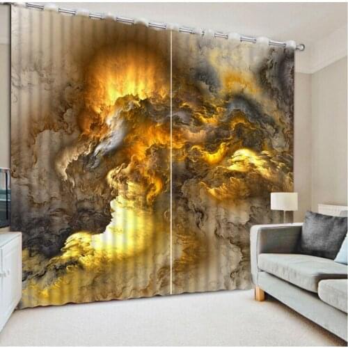 Modern Fantasy Abstract Clouds 3d Sheer Curtains Printing 3D Photo Curtains For Living room Fashion 3D Window Curtains