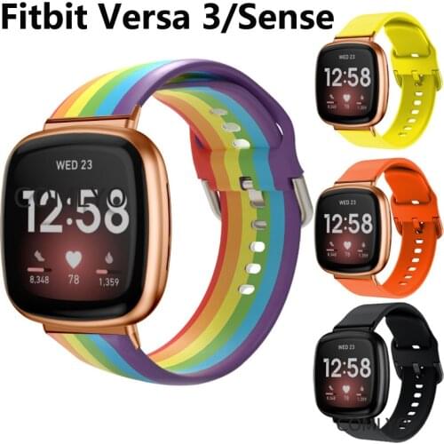 Sports Watch Band for Fitbit Versa 3 Strap Silicone Wristband Replacement for Fitbit Sense Bracelet Correa Accessories