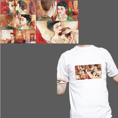 Sexy Fashion Lovers Iron-On Heat Transfer Ironing Stickers Kid Clothing T-shirt Thermal Patches Washable Decal DIY Appliques